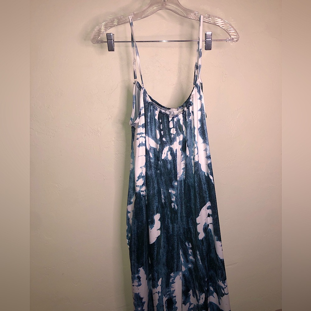 Blue/Gray Tie-dye Romper